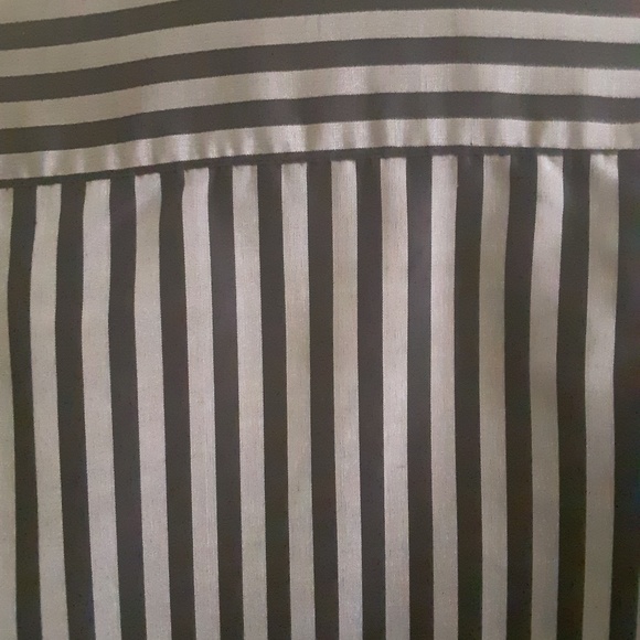 Vintage Cote De France Silk  Shirt Black Stripes Long Sleeve  M - Picture 8 of 15